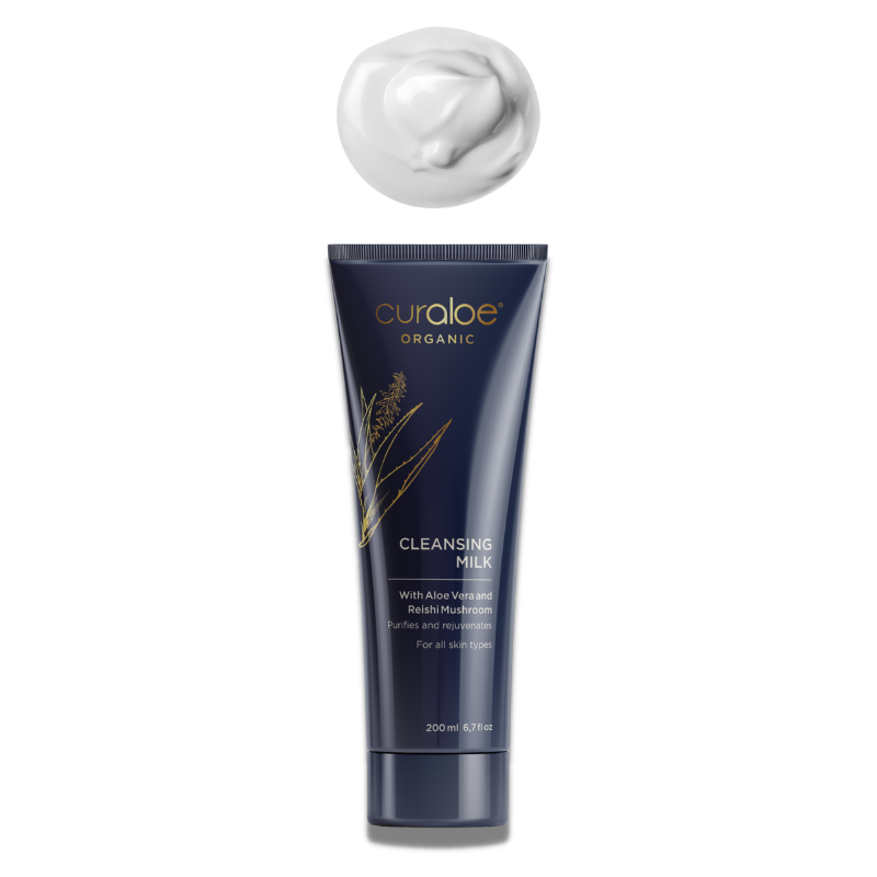 Curaloe Organic Cleansing Milk with 79% Aloe Vera for Gentle Purification