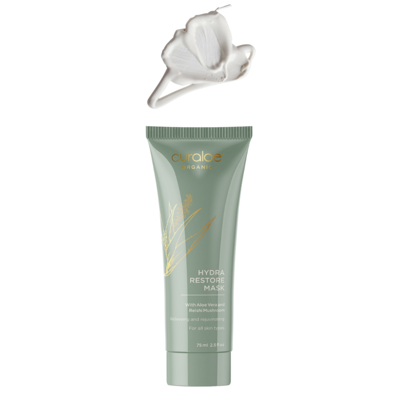Curaloe Organic Hydra Restore Mask 75ml with 65% Aloe Vera and Reishi Mushroom