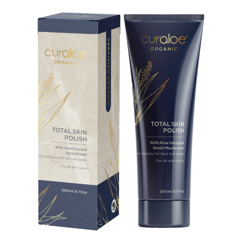 Curaloe Organic Total Skin Polish Exfoliator 200ml Packaging